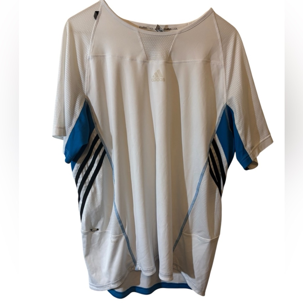 Adidas White and Blue Sports clima cool 365 large